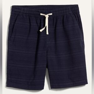 Old Navy Striped Twill Drawstring Jogger Shorts Navy Blue Men XL